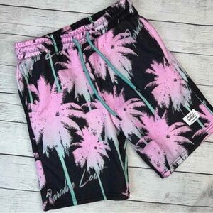 WESC Conspiracy Palm Tree Sweat Shorts Miami Vice Vibes